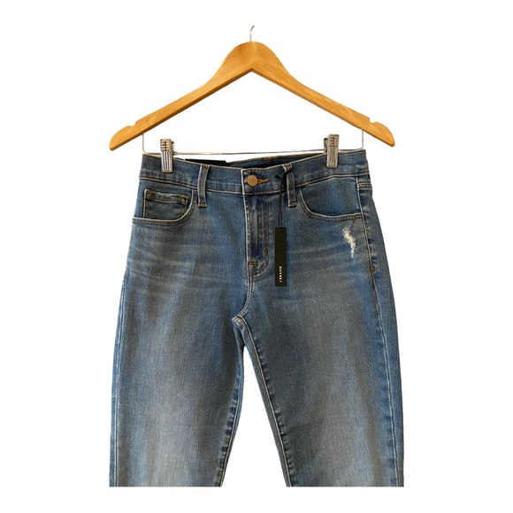 NWT J BRAND Womens Mid Rise Crop Skinny Uncharted Destruct Jeans Denim Size 27 - Picture 5 of 13